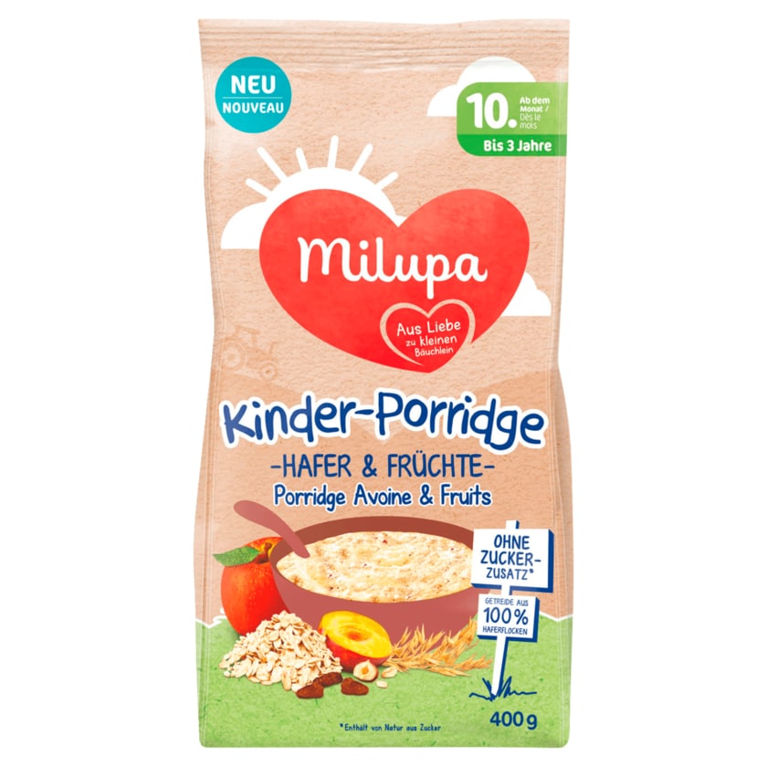 Milupa Kinder-Porridge Hafer & Früchte ab dem 10. Monat 400g